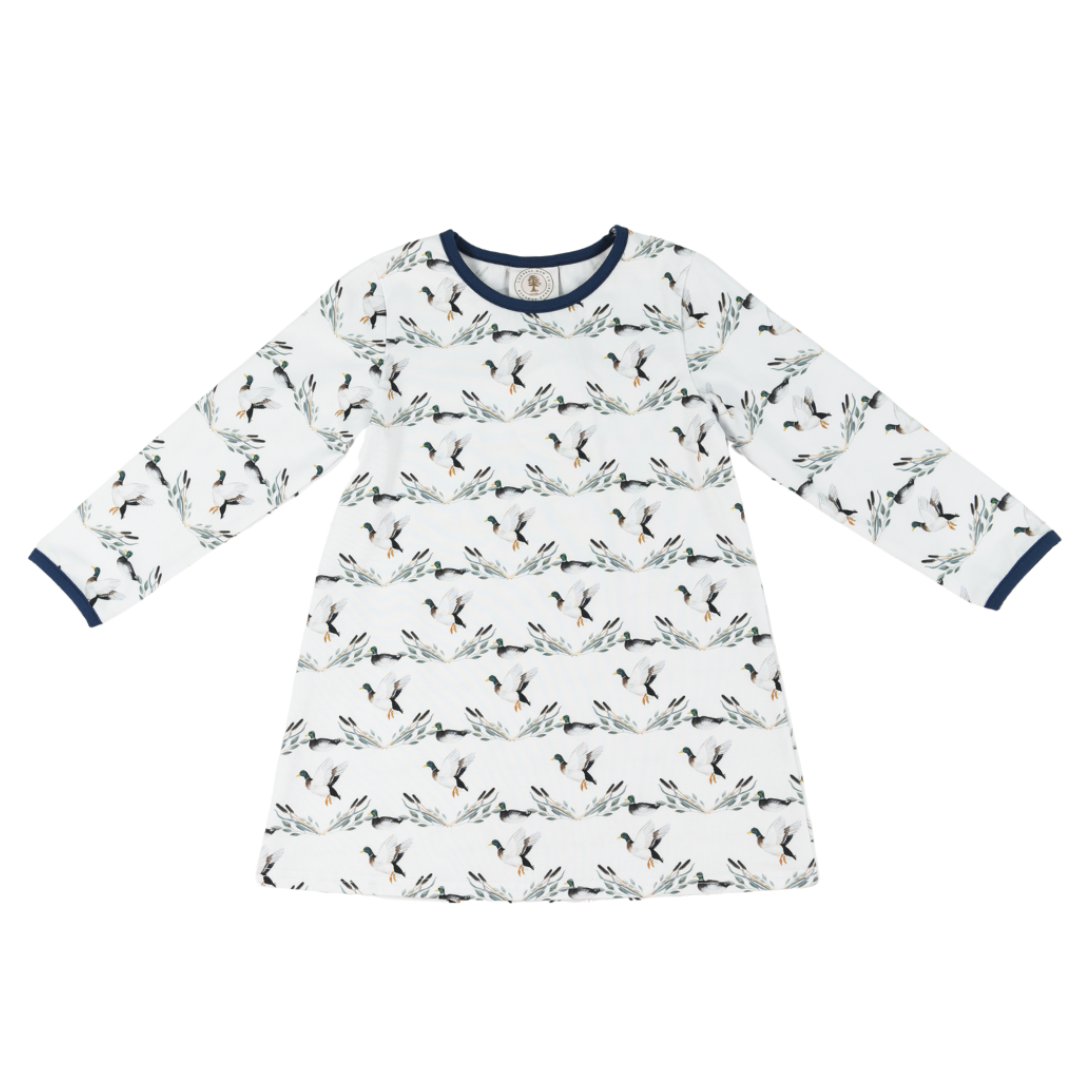 Mannered Mallards Girls Susie Swing Longsleeve Dress