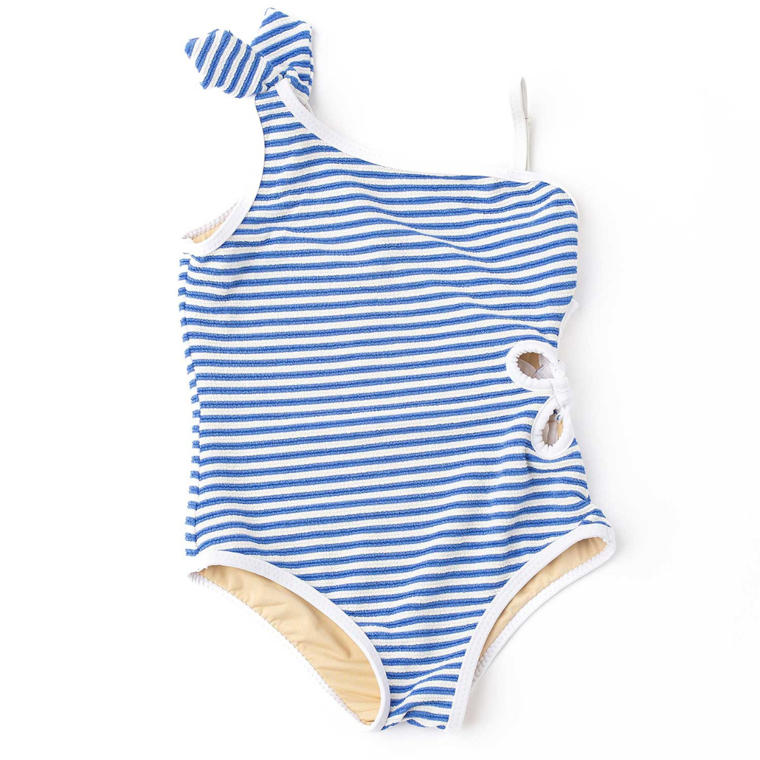 Ribbed Daisy Cut Out - Cobalt Stripe