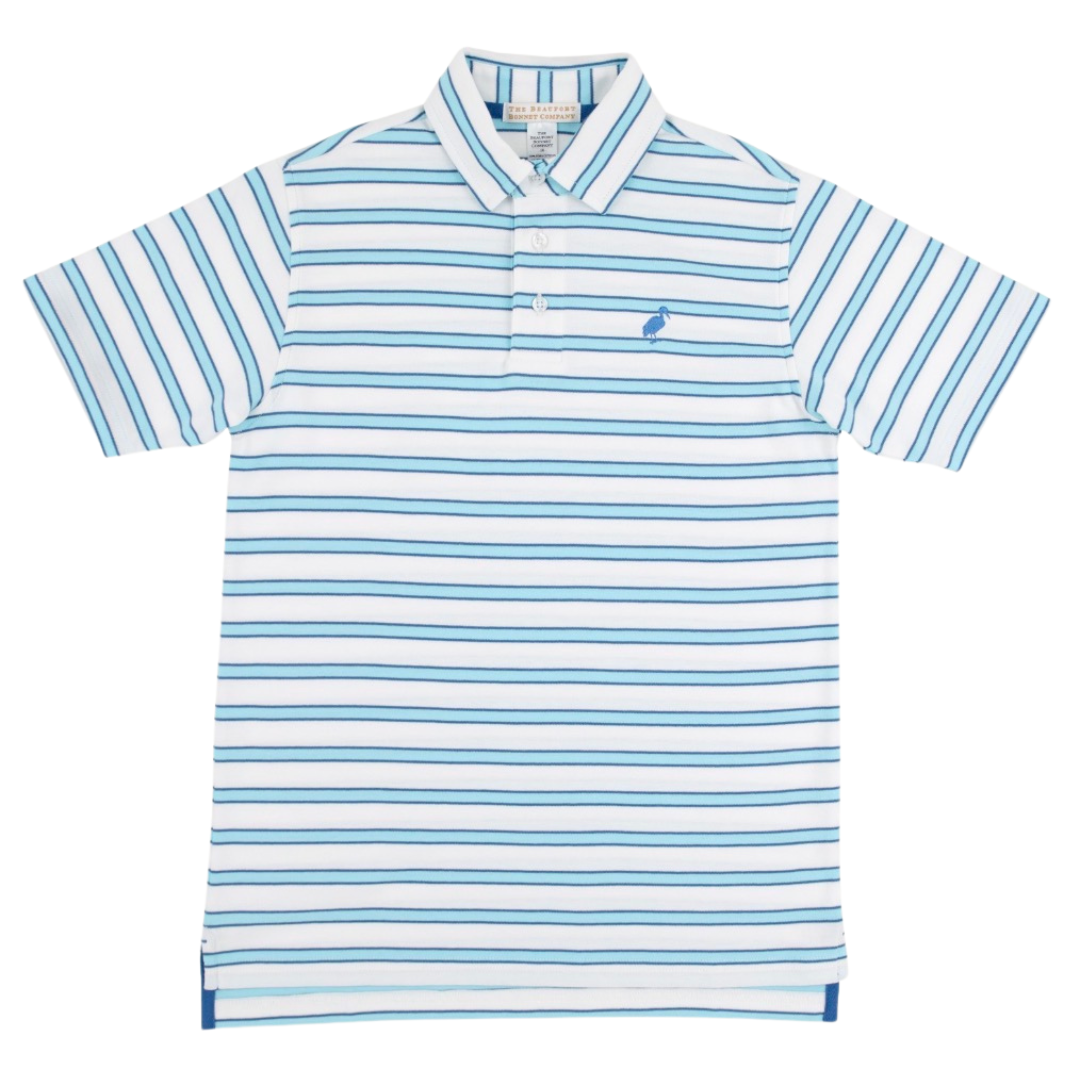 Prim and Proper Polo - Worth Ave White/Belhaven Blue