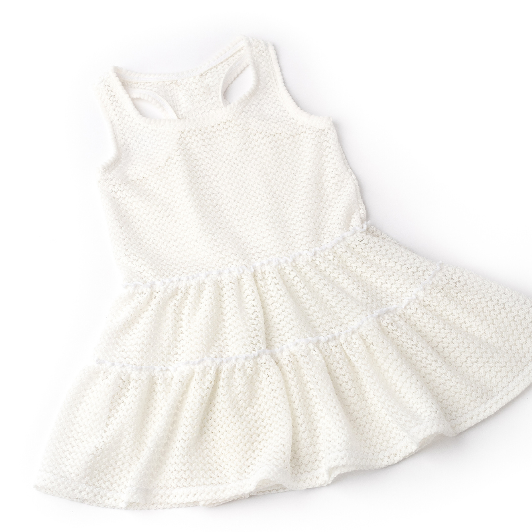 Crochet Tank Dress Cover Up - White
