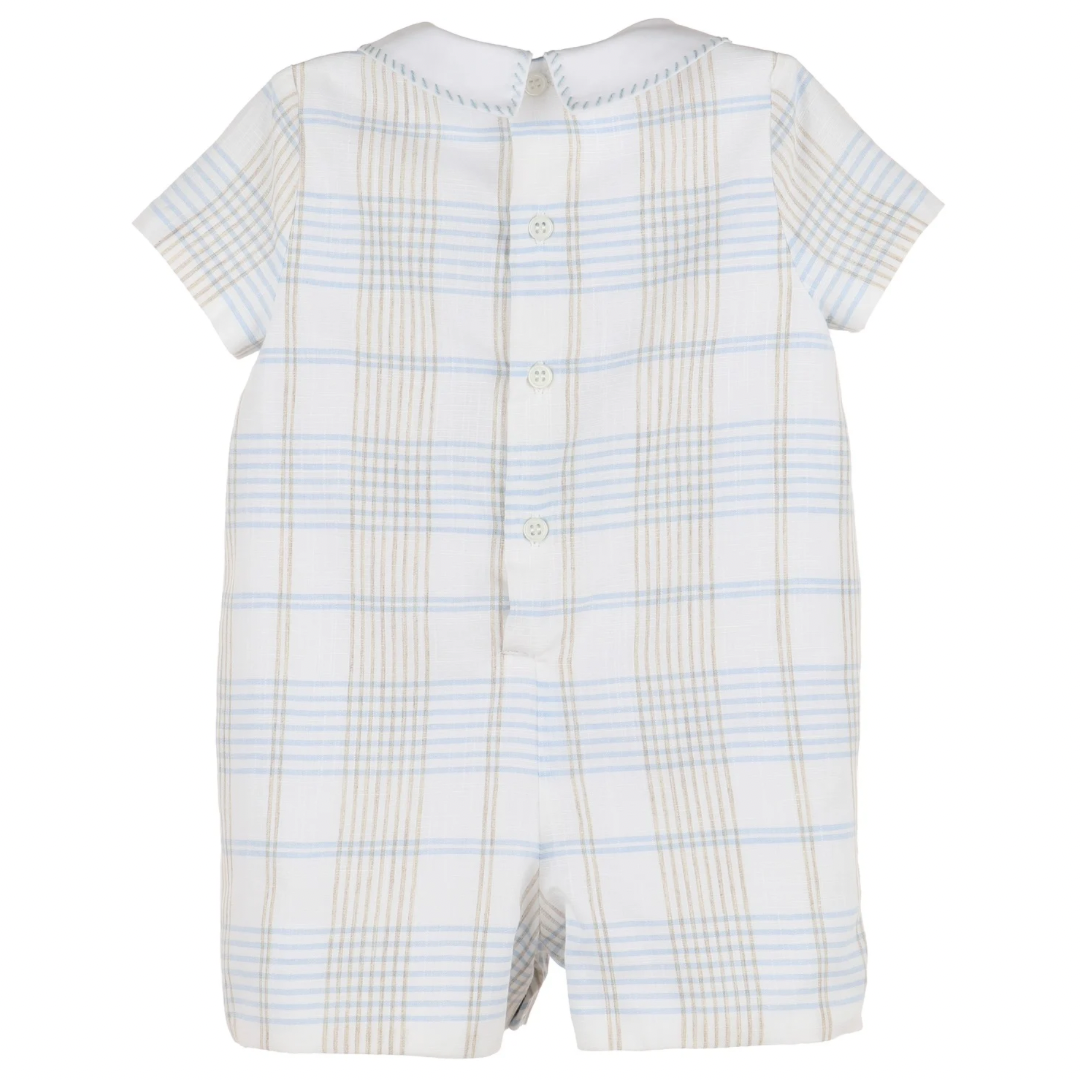 Blue Plaid Romper