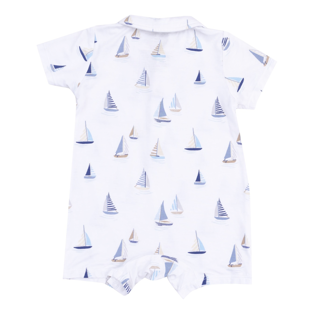 Sailboats Blue Polo Shortie
