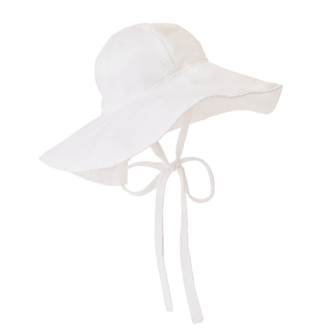 Cissy Sunhat - Worth Avenue White Seersucker