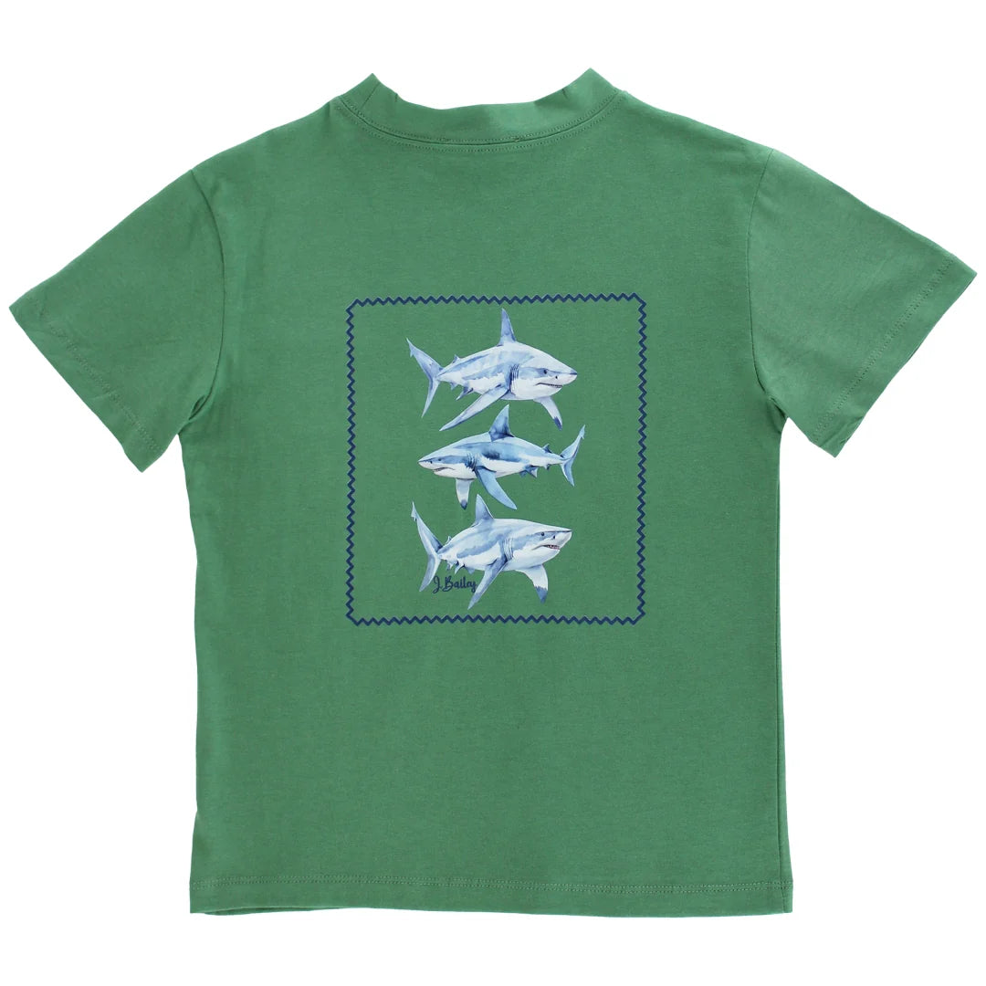 Sharks on Sage Tee
