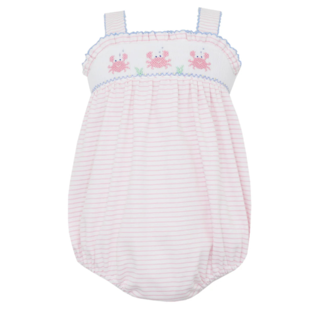 Pink Knit Smocked Crab Bubble