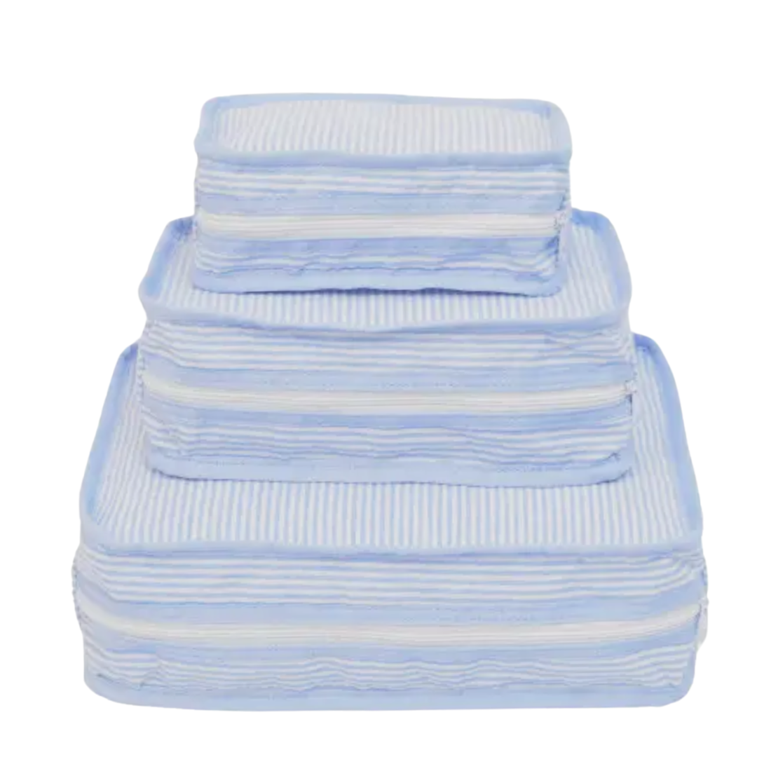 Light Blue Seersucker Stacking Set