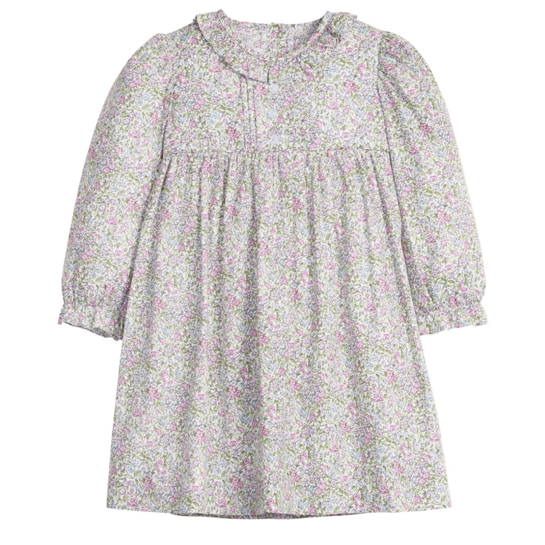 Pleated Caroline Dress - Lavender Gables Floral