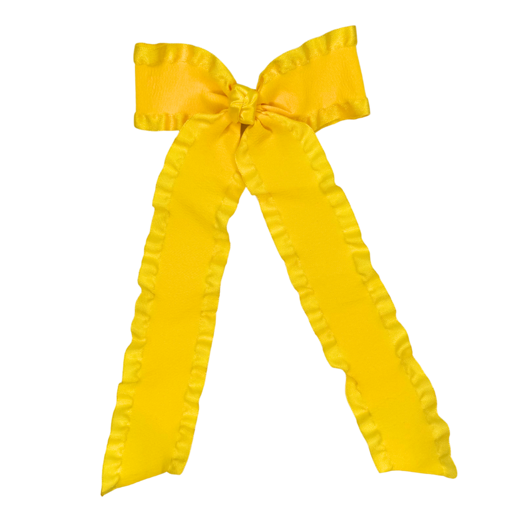 Ruffle Longtail Bow - Bright Yellow