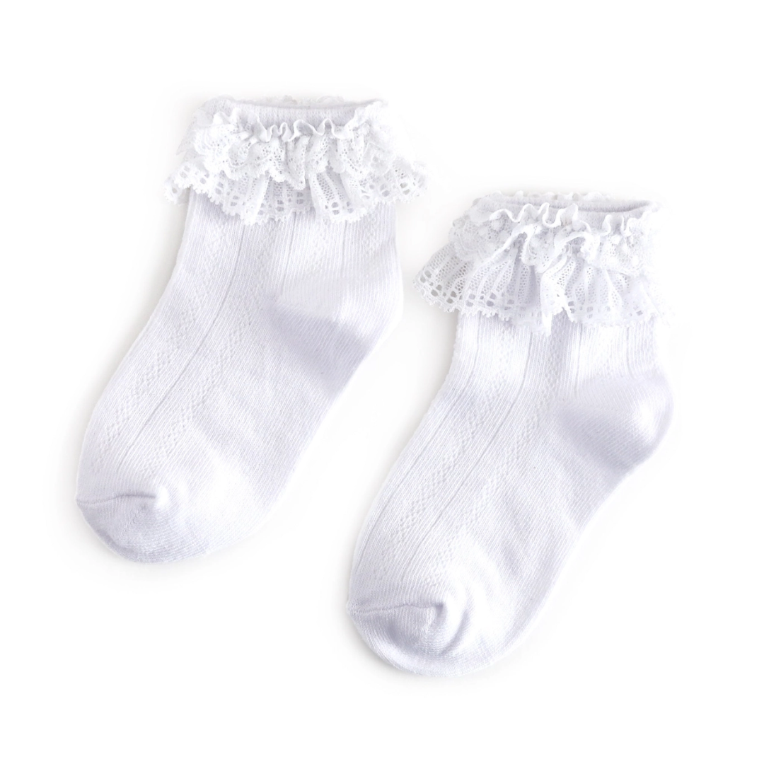 Lace Bobby Socks - White