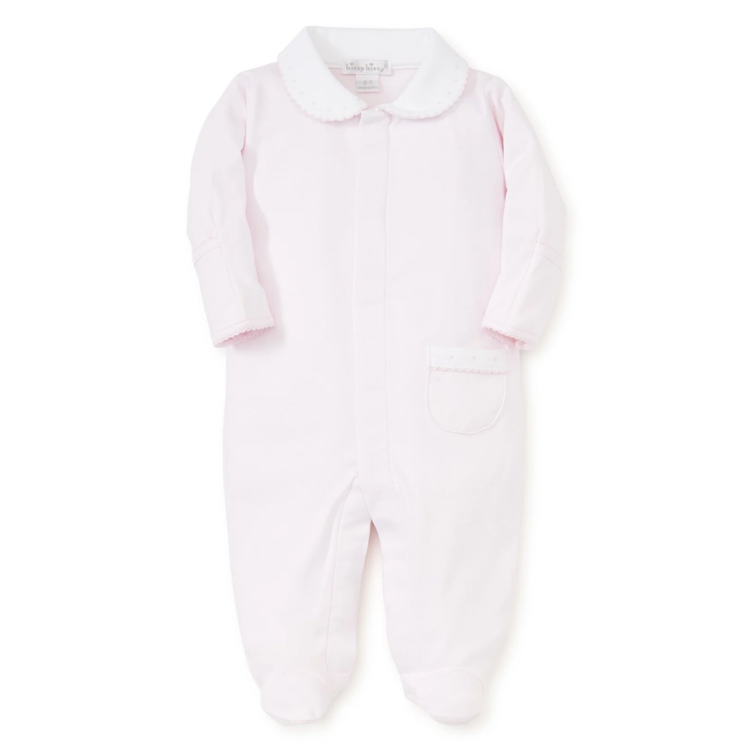 Pink Kissy New Beginnings Footie with Collar