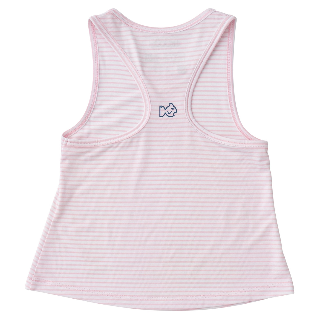 Race Her Back Active Tank - Pink Lady Stripe