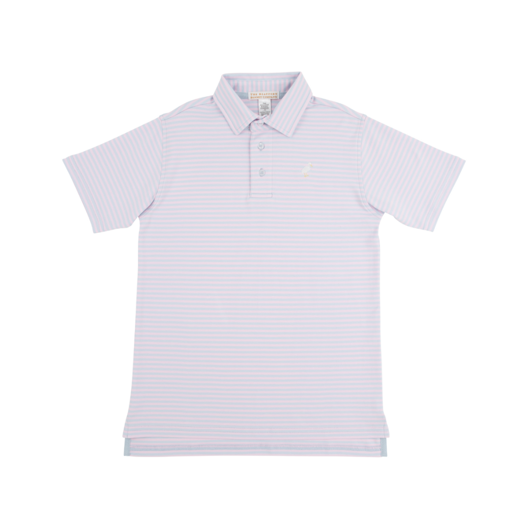 Prim and Proper Polo - Buckhead Blue and Palm Beach Pink Stripe