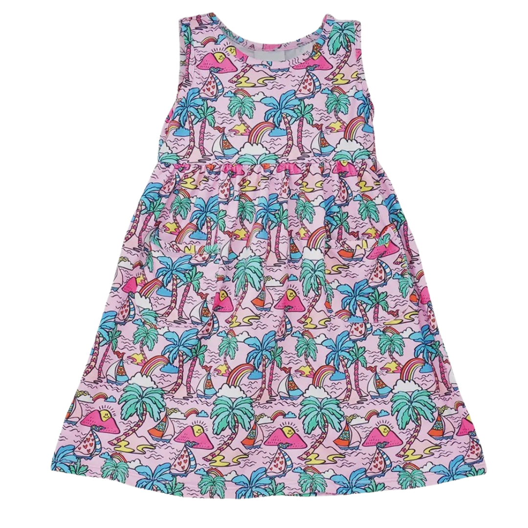 Dahlia Sleeveless Dress - Island Doodles