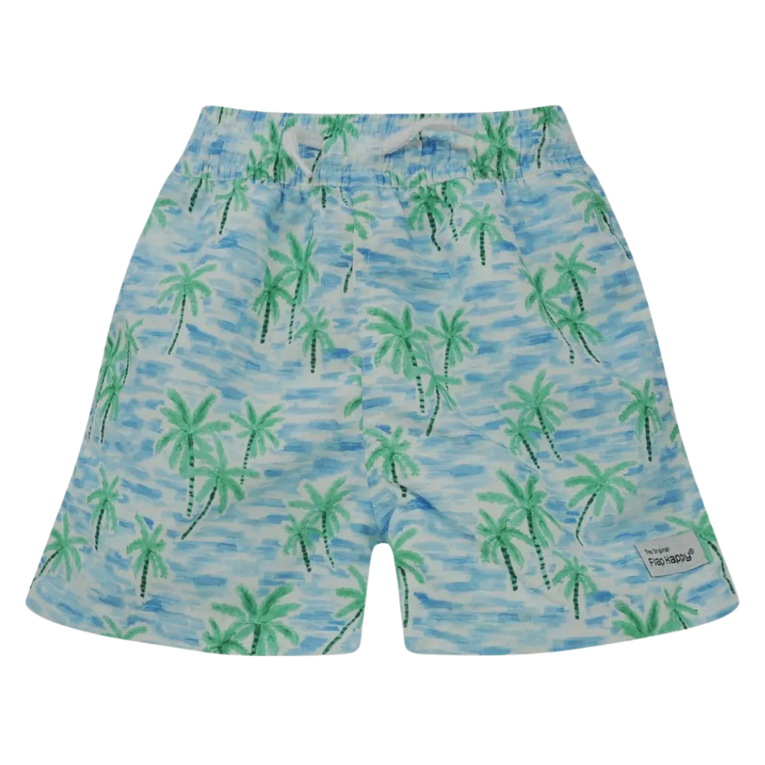 Wesley Swim Trunks - Painted Palms Blue