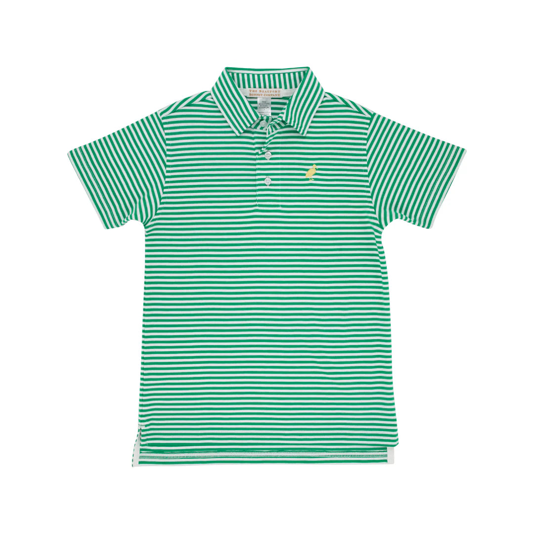 Prim and Proper Polo - Kiawah Kelly Green Stripe
