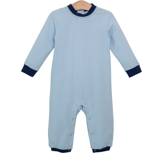 Miller Romper - Light Blue Stripe/Navy