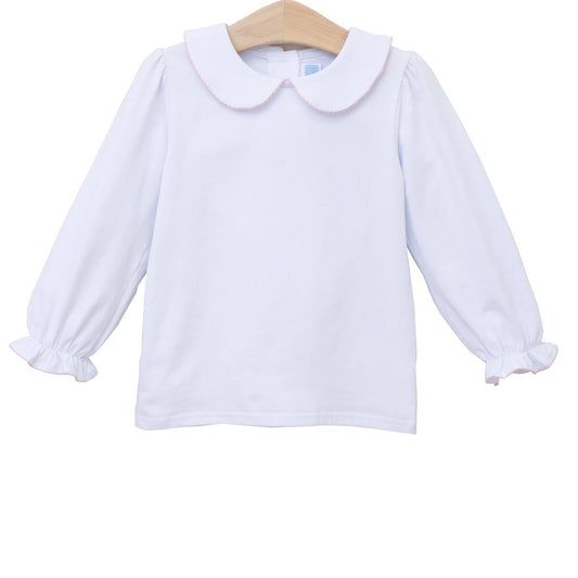 Peter Pan Collar Shirt - Light Pink Trim