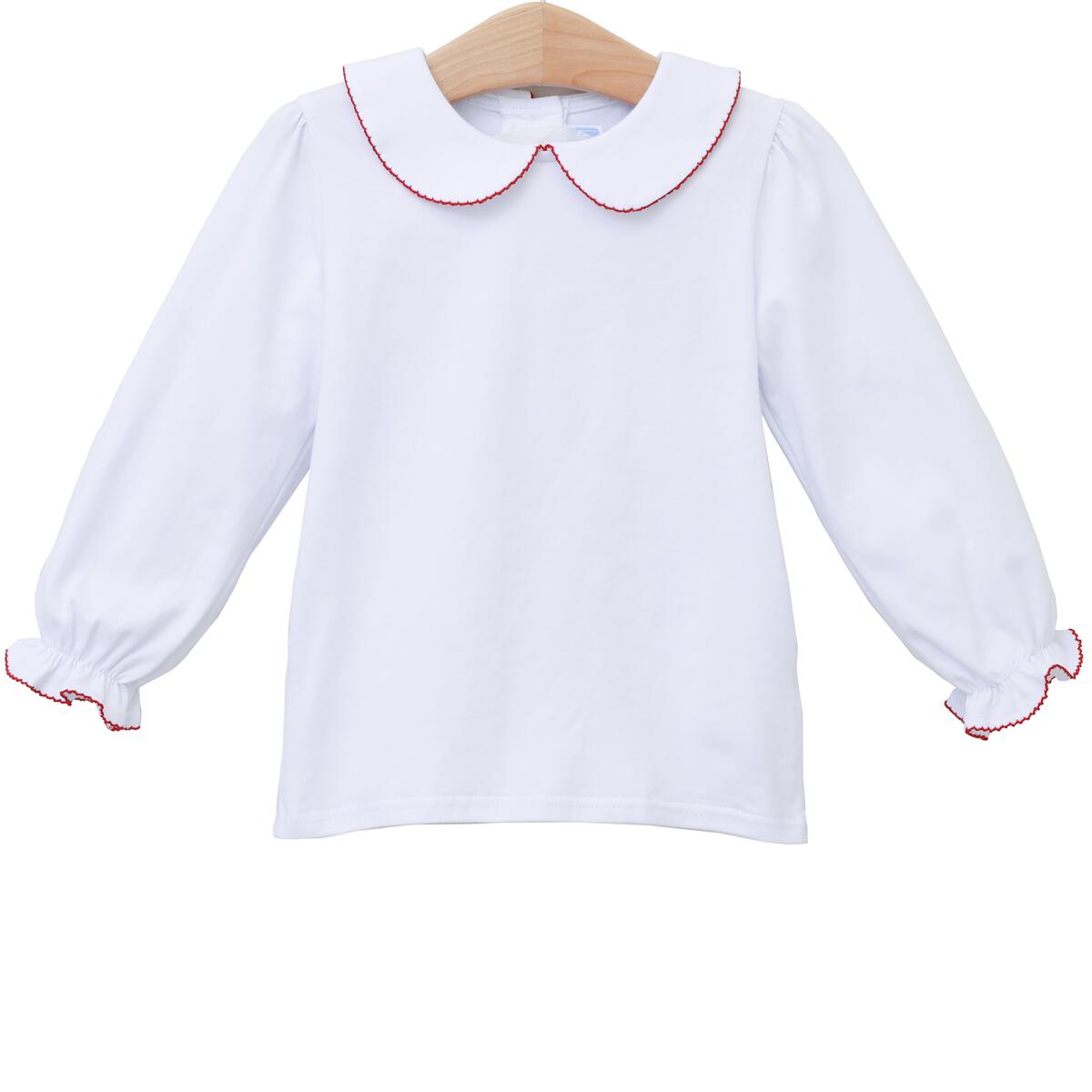 Peter Pan Collar Shirt - Red Trim