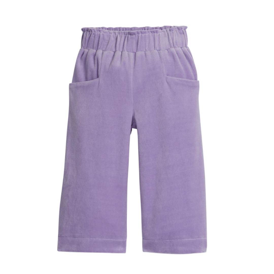 Cropped Palazzo Pants - Lilac Velour