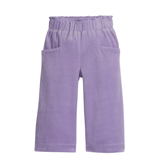 Cropped Palazzo Pants - Lilac Velour