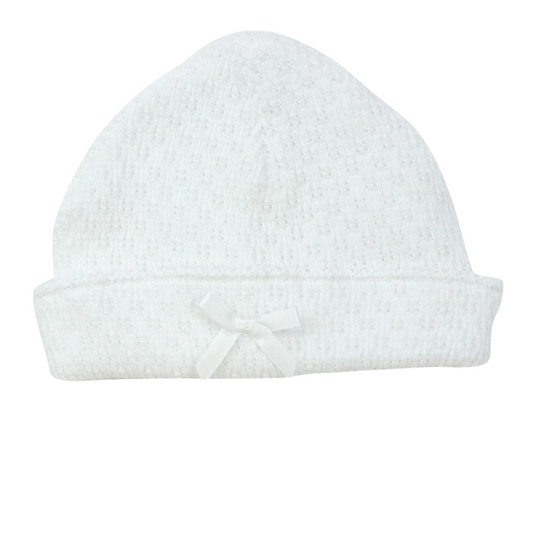 White Saylor Cap with Bow - White