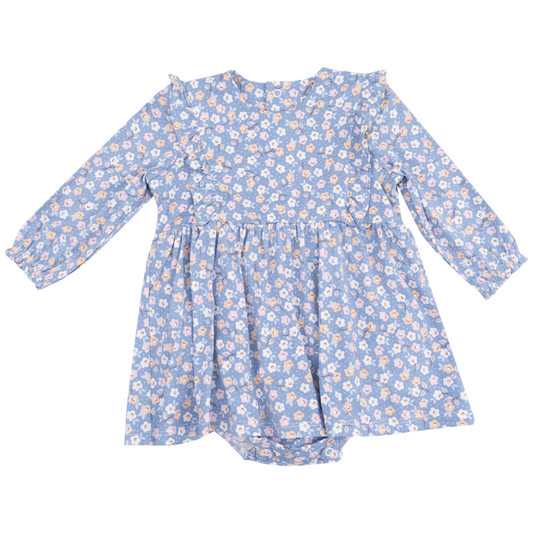 Ruffle Long Sleeve Bodysuit Dress - Country Calico