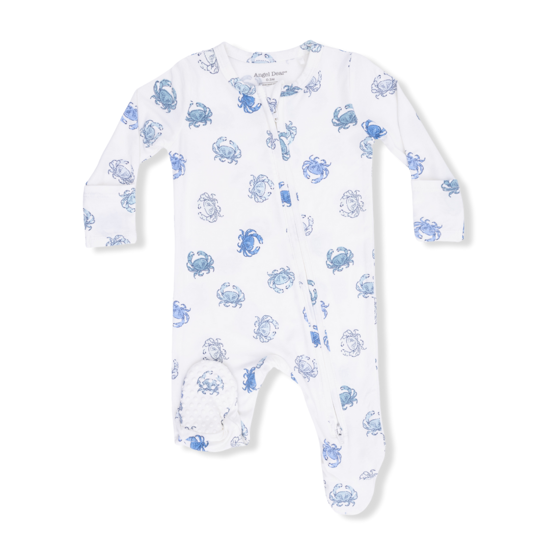2 Way Zipper Footie - Blue Crab
