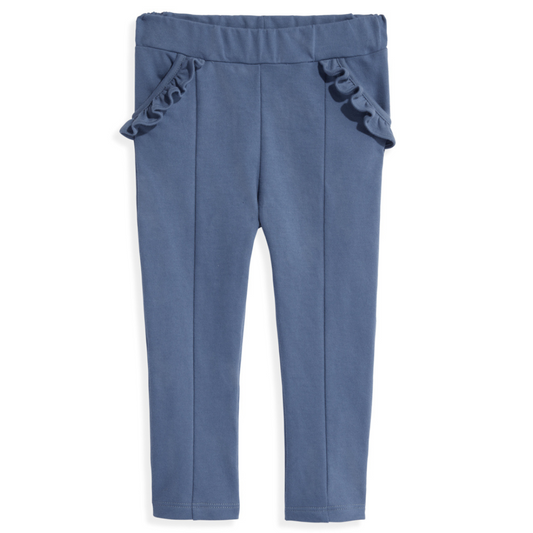 Ruffle Pocket Legging -Steel Blue