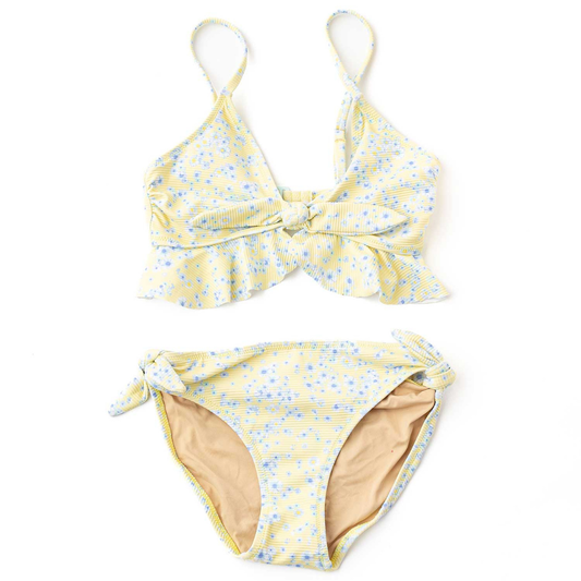 Ribbed Ruffle Two Piece - Butter Blooms