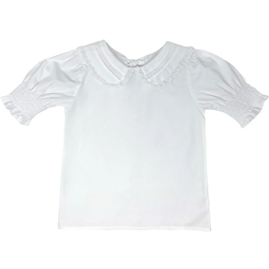 Peter Pan Lace Collar Short Sleeve Shirt