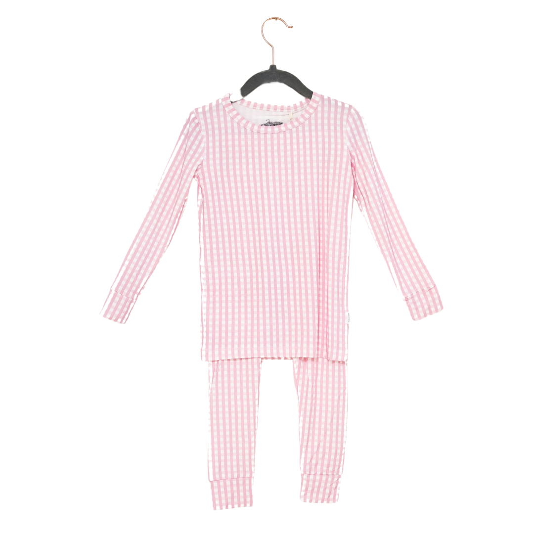 Pink Gingham Two-Piece Pajama Set