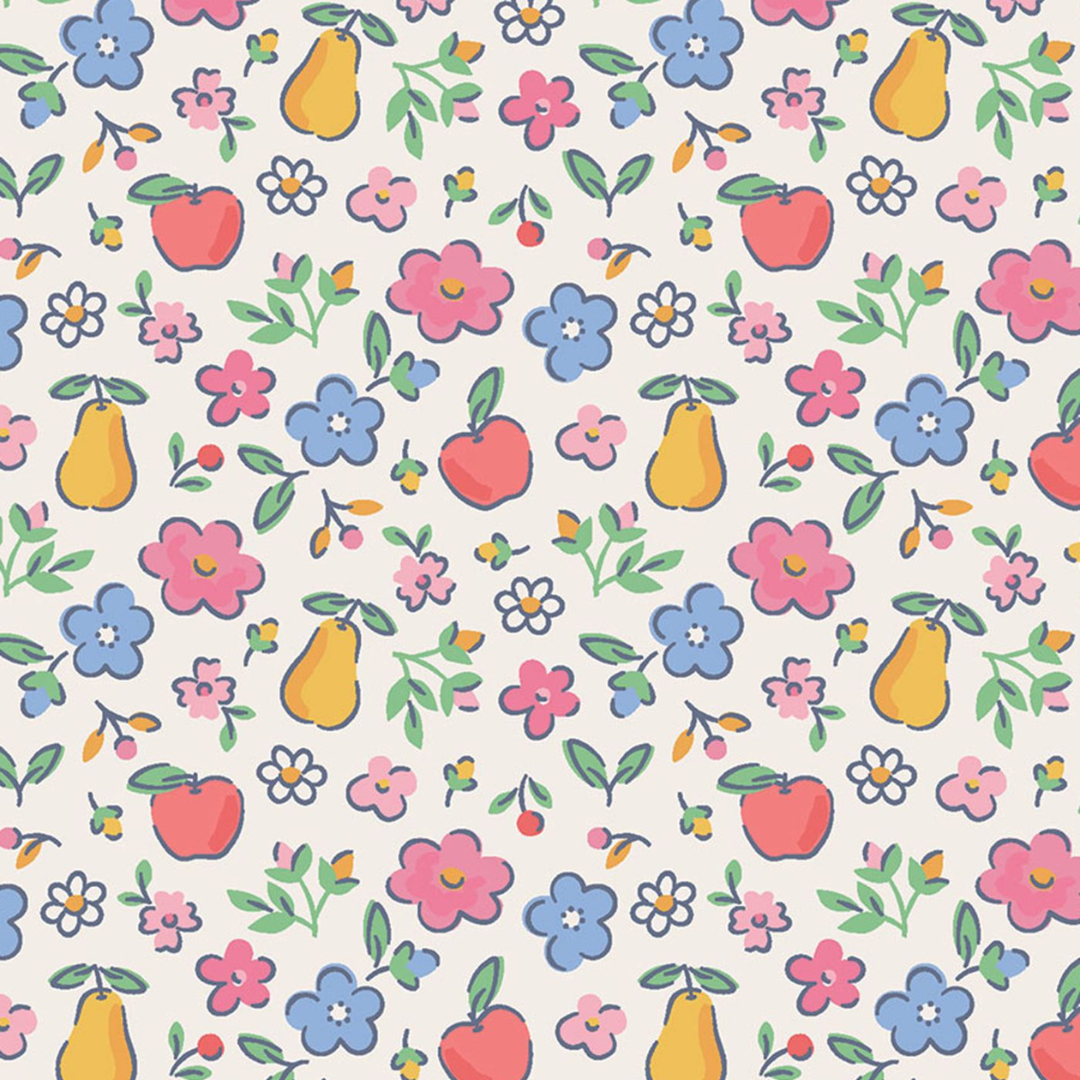 Ruffle Long Sleeve Bodysuit Dress - Fall Fruit Floral