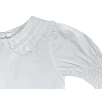 Peter Pan Lace Collar Short Sleeve Shirt