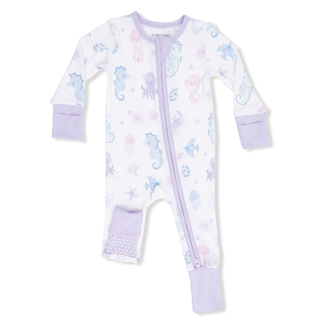2 Way Zipper Romper - Floral Sea Creatures
