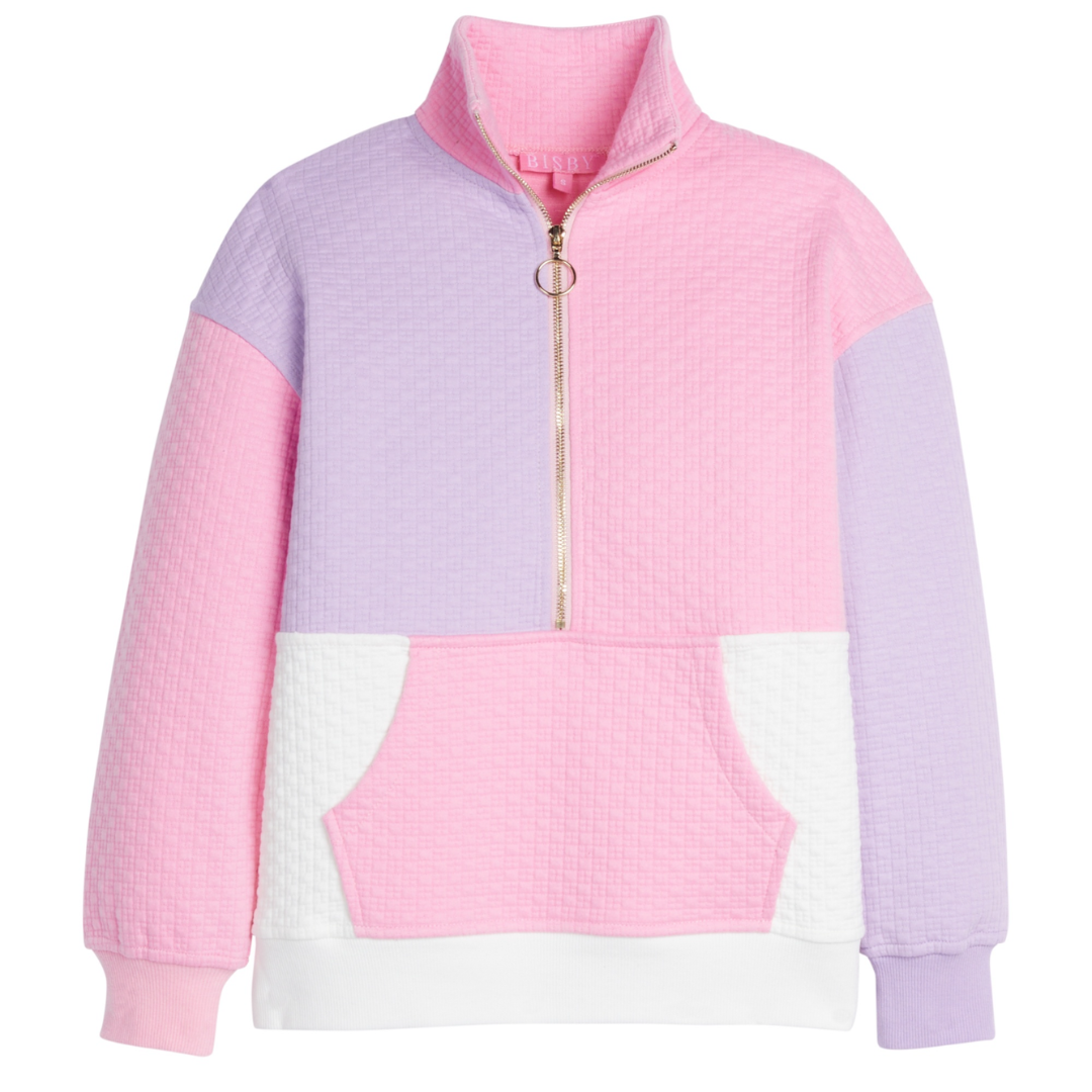 Color Block Pullover - Pink & Lilac