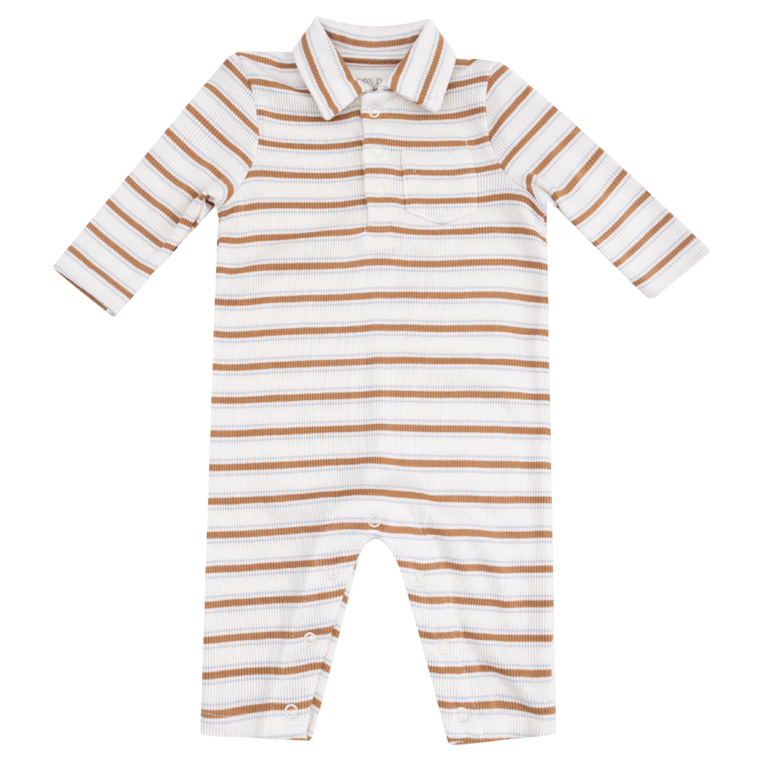 Polo Romper - Vintage Stripe