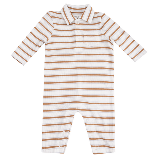 Polo Romper - Vintage Stripe