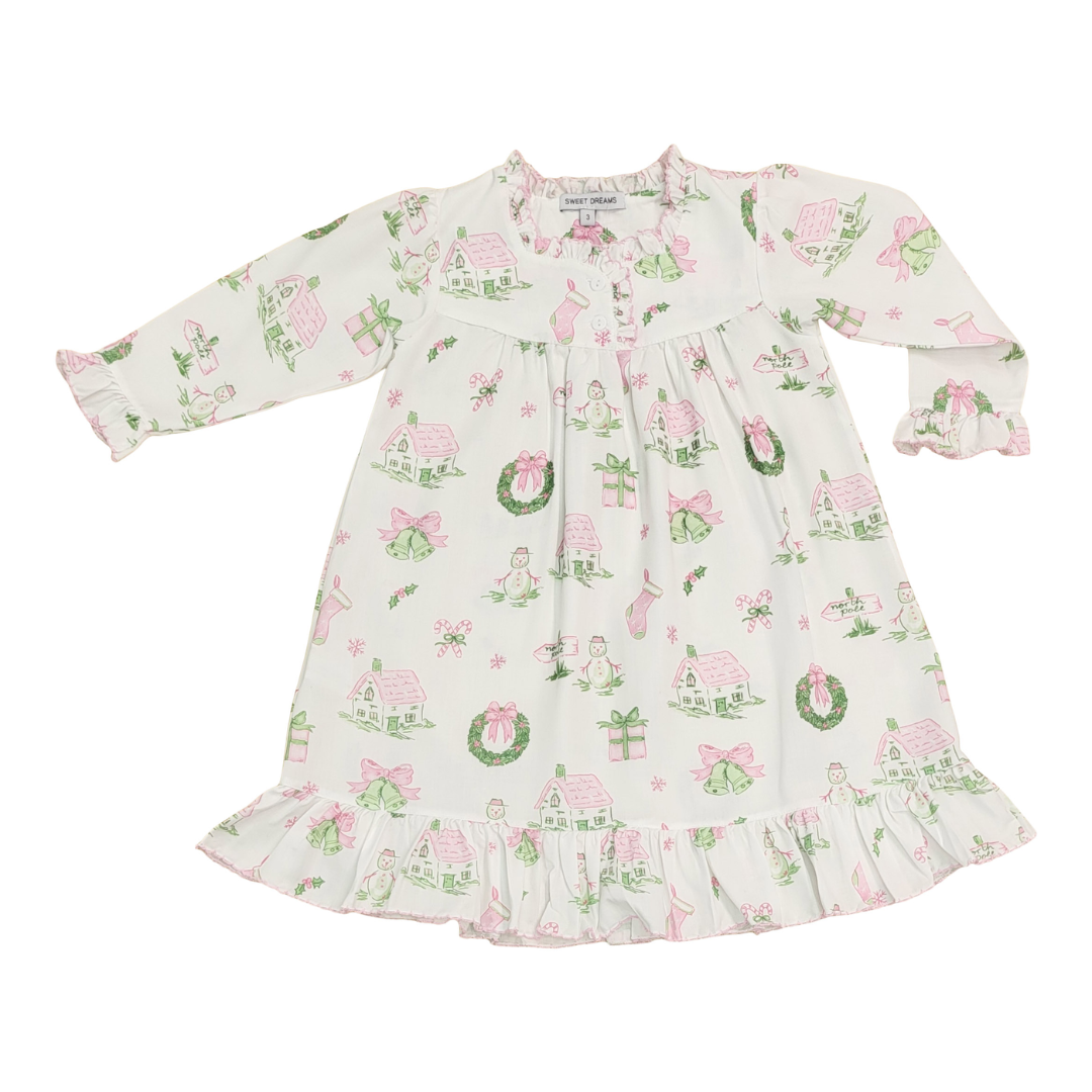 Pink and Green Christmas Theme Nightgown