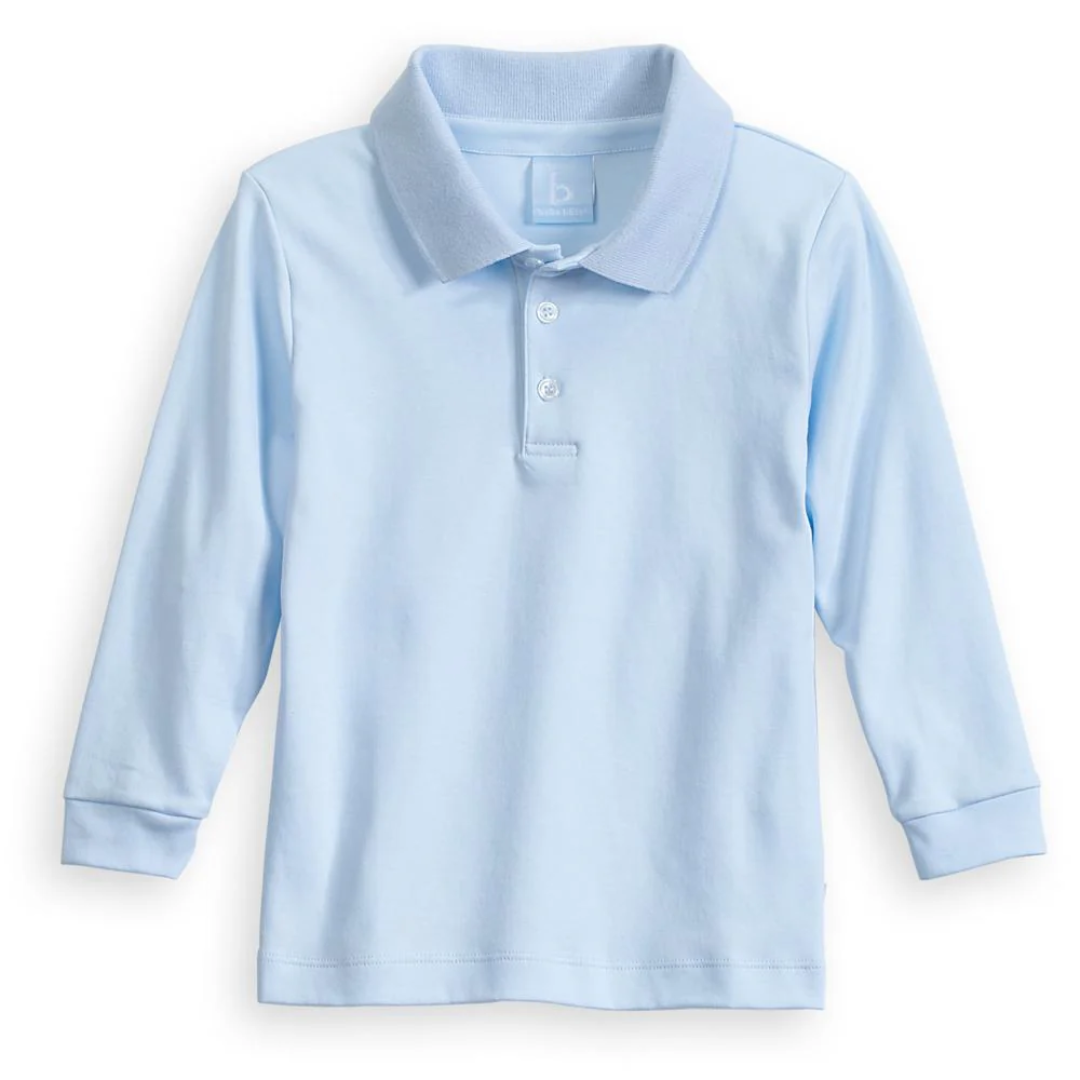 Long Sleeve Pima Polo - Blue