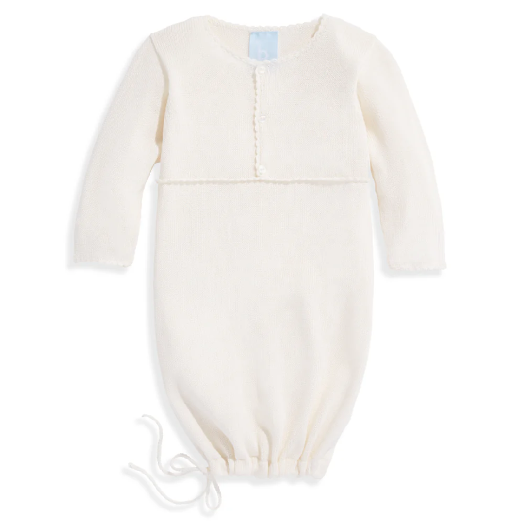 Mercerized Pima Baby Gown - Ivory