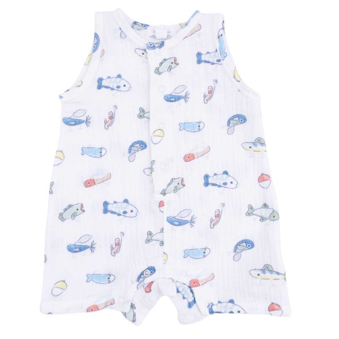 Sleeveless Shortie Romper - Fishing Lures