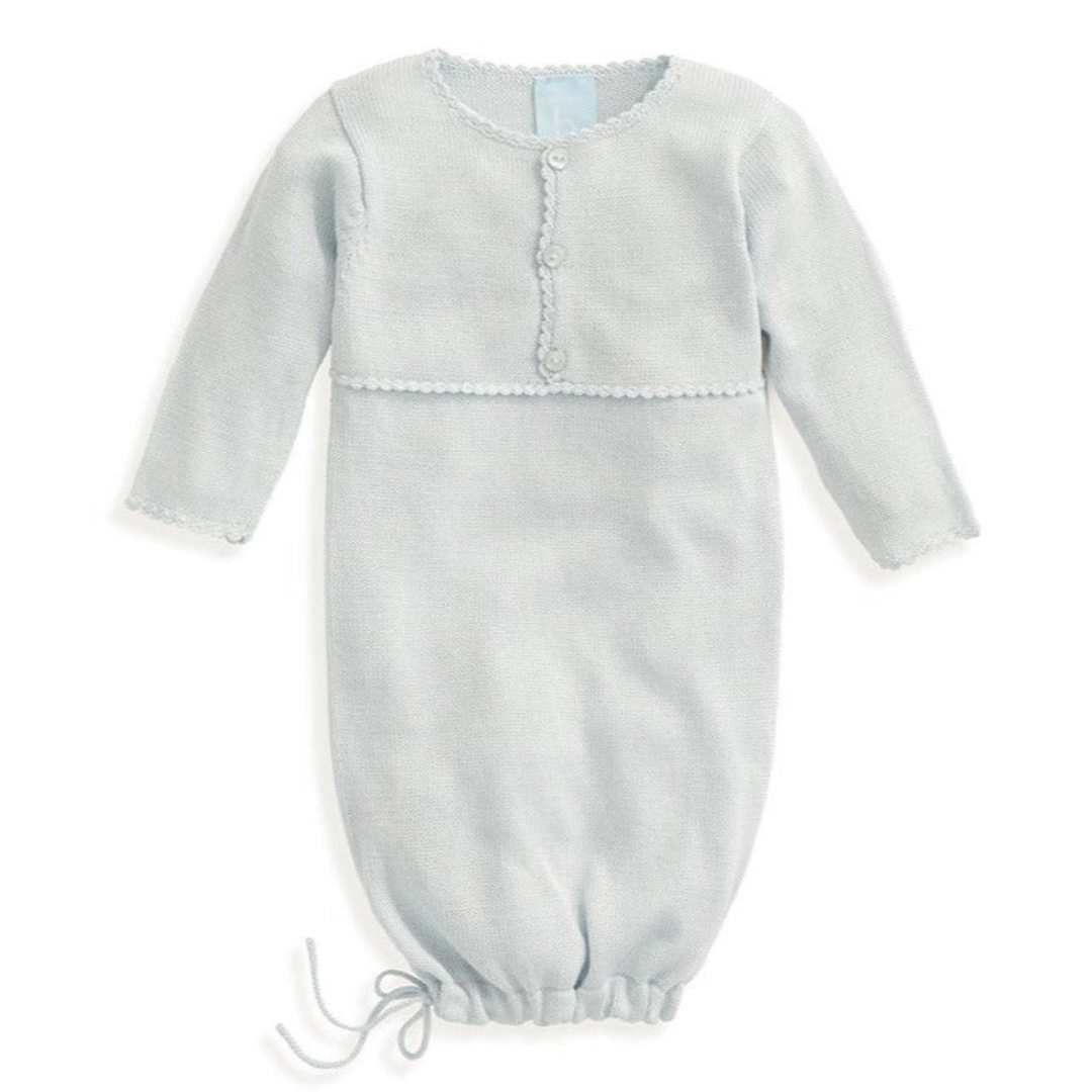 Mercerized Pima Baby Gown - Blue