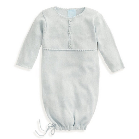 Mercerized Pima Baby Gown - Blue