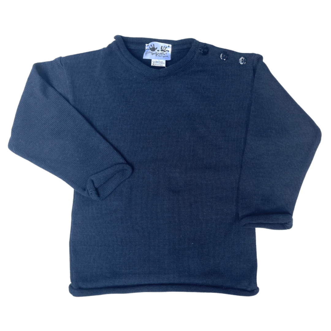 Navy Roll Neck Sweater