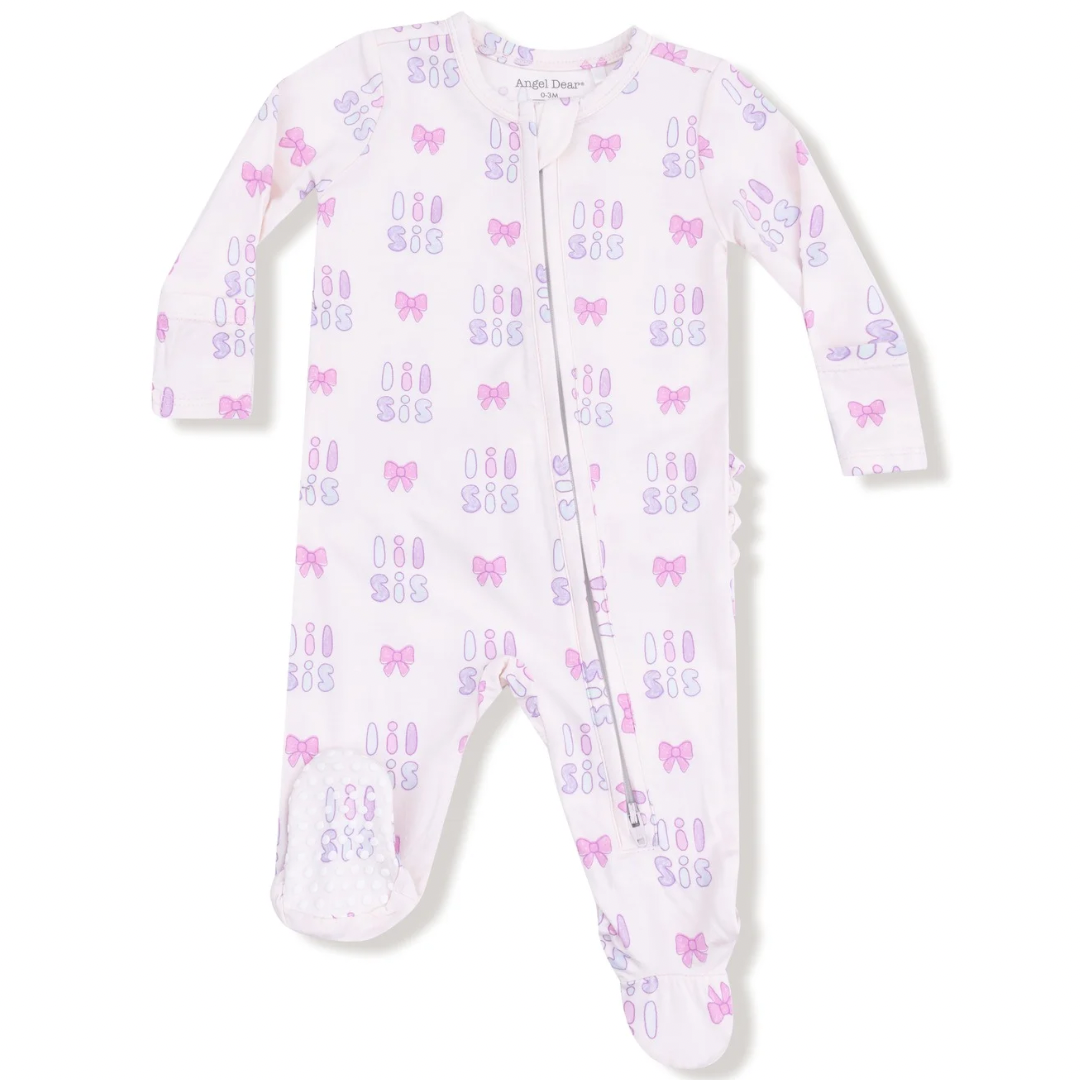 Lil Sis - 2 Way Zipper Ruffle Back Footie