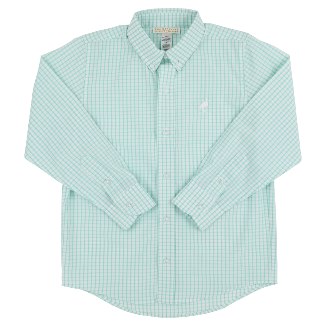 Dean's List Dress Shirt - Turks Teal Windowpane