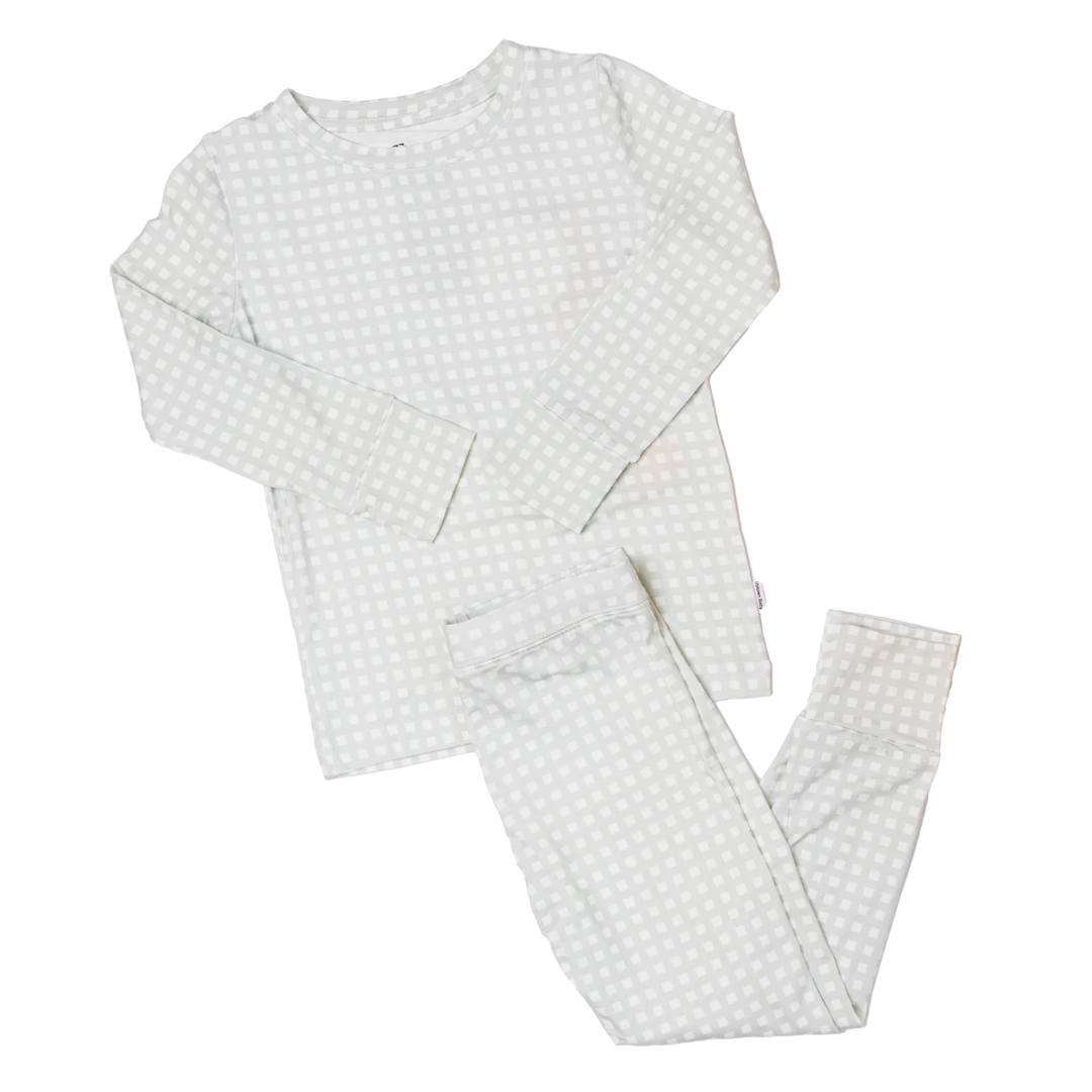 Sage Gingham Two-Piece Pajama Set