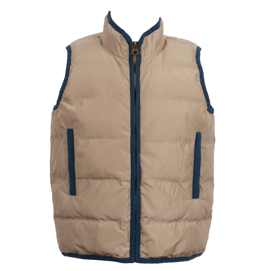 Delta Valley Vest - Wheat with Mallard Blue Trim