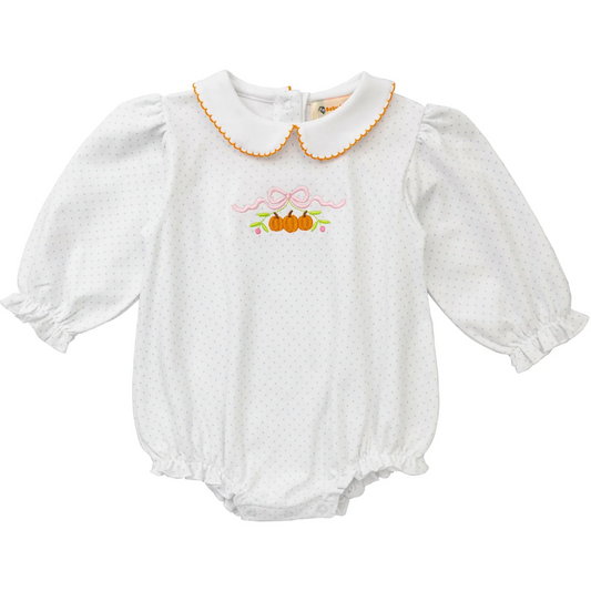 Long Sleeve Pumpkin Bow Bubble