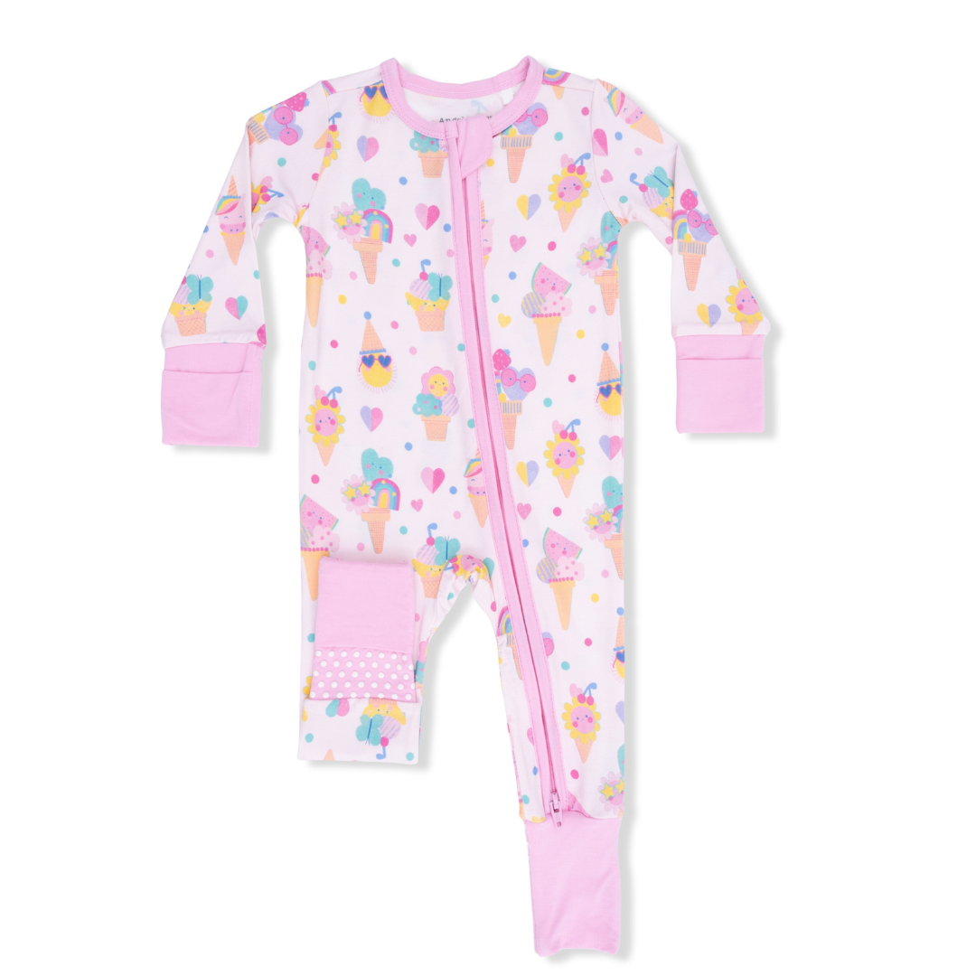 2 Way Zipper Romper - Ice Cream Fun Crew